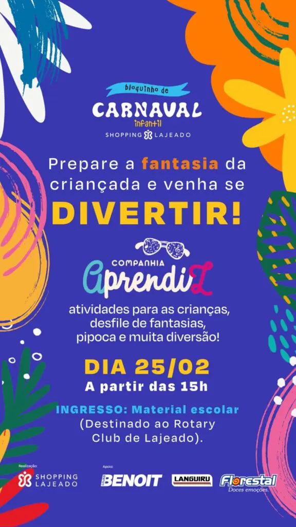 Carnaval: veja programação dos shoppings de Brasília para crianças