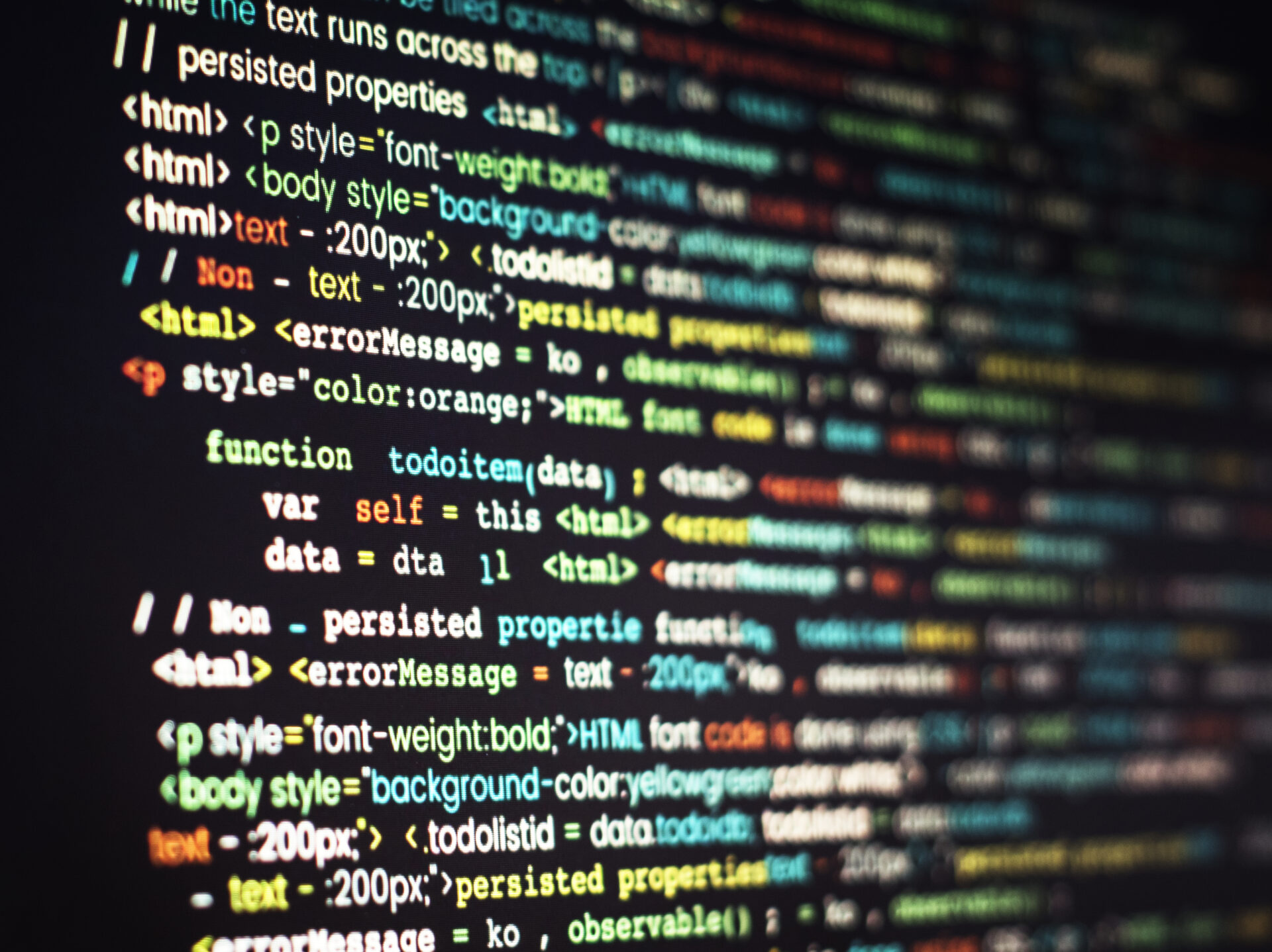 Computer program coding on screen