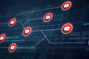 Youtube Icon Line Connection of Circuit Board