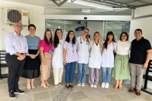 1) Início das atividades com a participação da vice-reitora da Univates, Cintia Agostini, e do Secretário de Saúde e Saneamento, Celso Kaplan – Crédito Divulgação