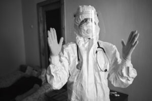 Doctor’s visit at home during global quarantine COVID-19, stay at home save lives