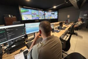 Centro Integrado de Operações – sala de videomonitoramento Lajeado
