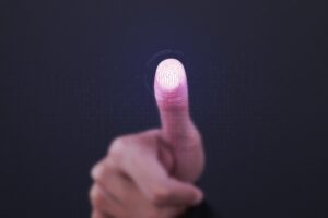 Fingerprint scanner on transparent screen