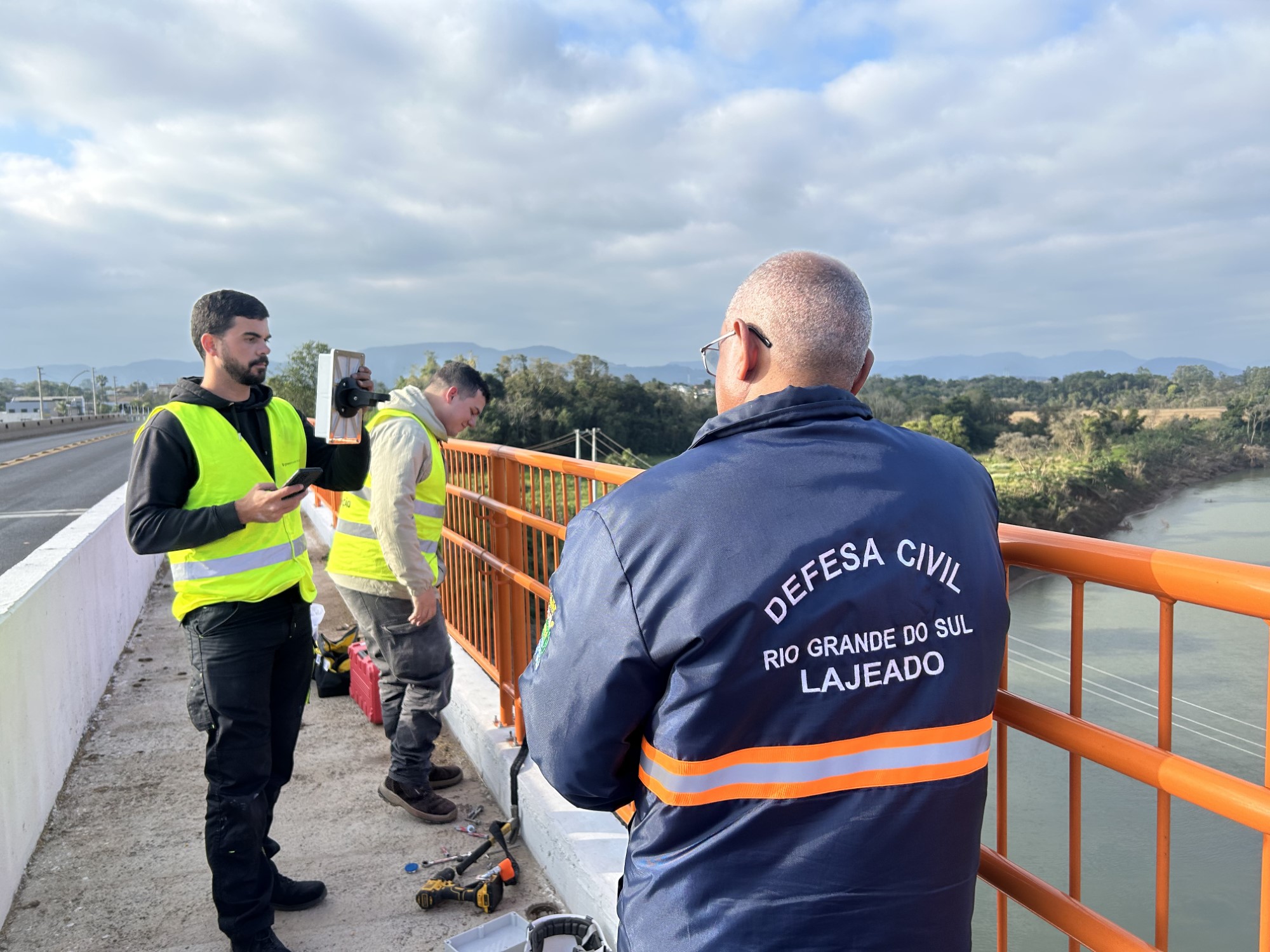 Sensor instalado na ponte da ERS 130 Defesa Civil – Lajeado