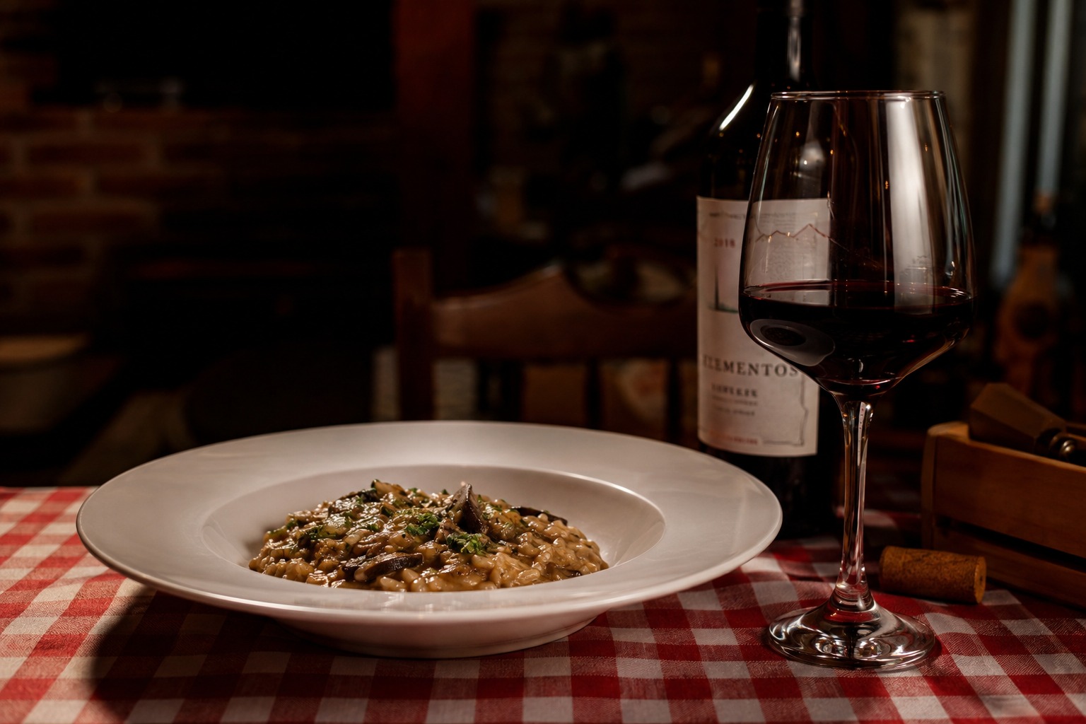 vinho risotto comida italiana